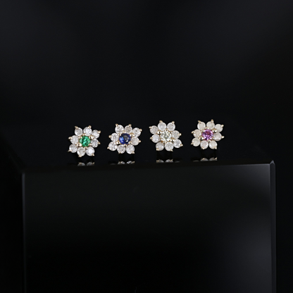 Aster • Tiny Icy Floral Diamond Threadless End