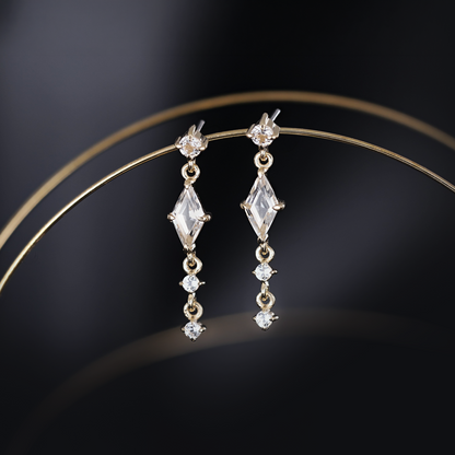 Elara • White Topaz Cascade Flat Back Stud