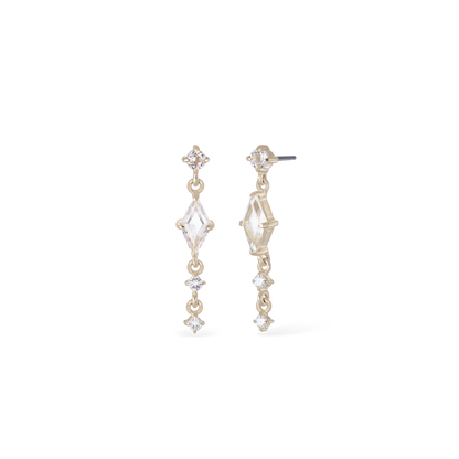 Elara • White Topaz Cascade Flat Back Stud