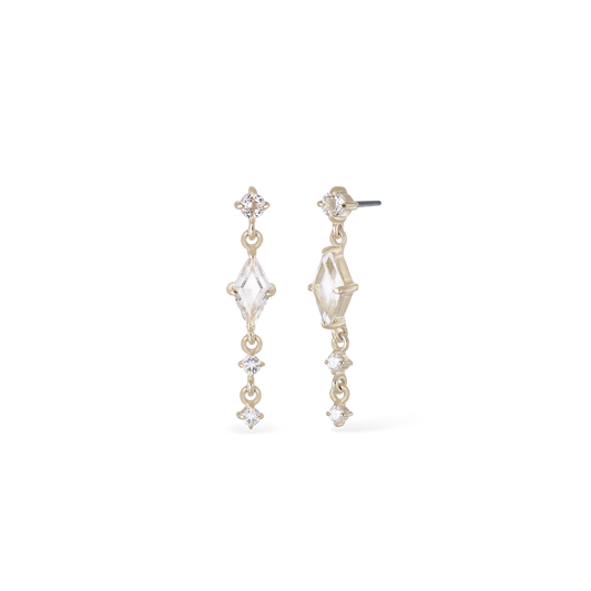 Elara • White Topaz Cascade Flat Back Stud