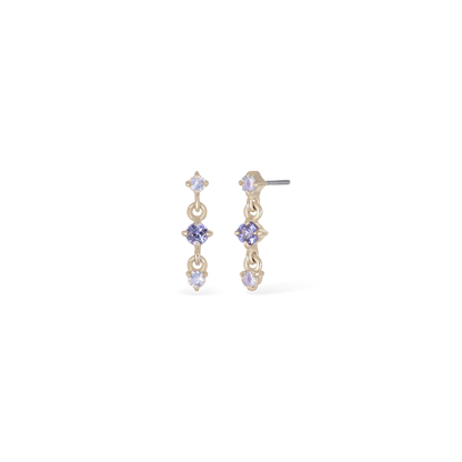 Orion • Three-Stone Drop Flat Back Stud