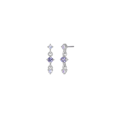 Orion • Three-Stone Drop Flat Back Stud