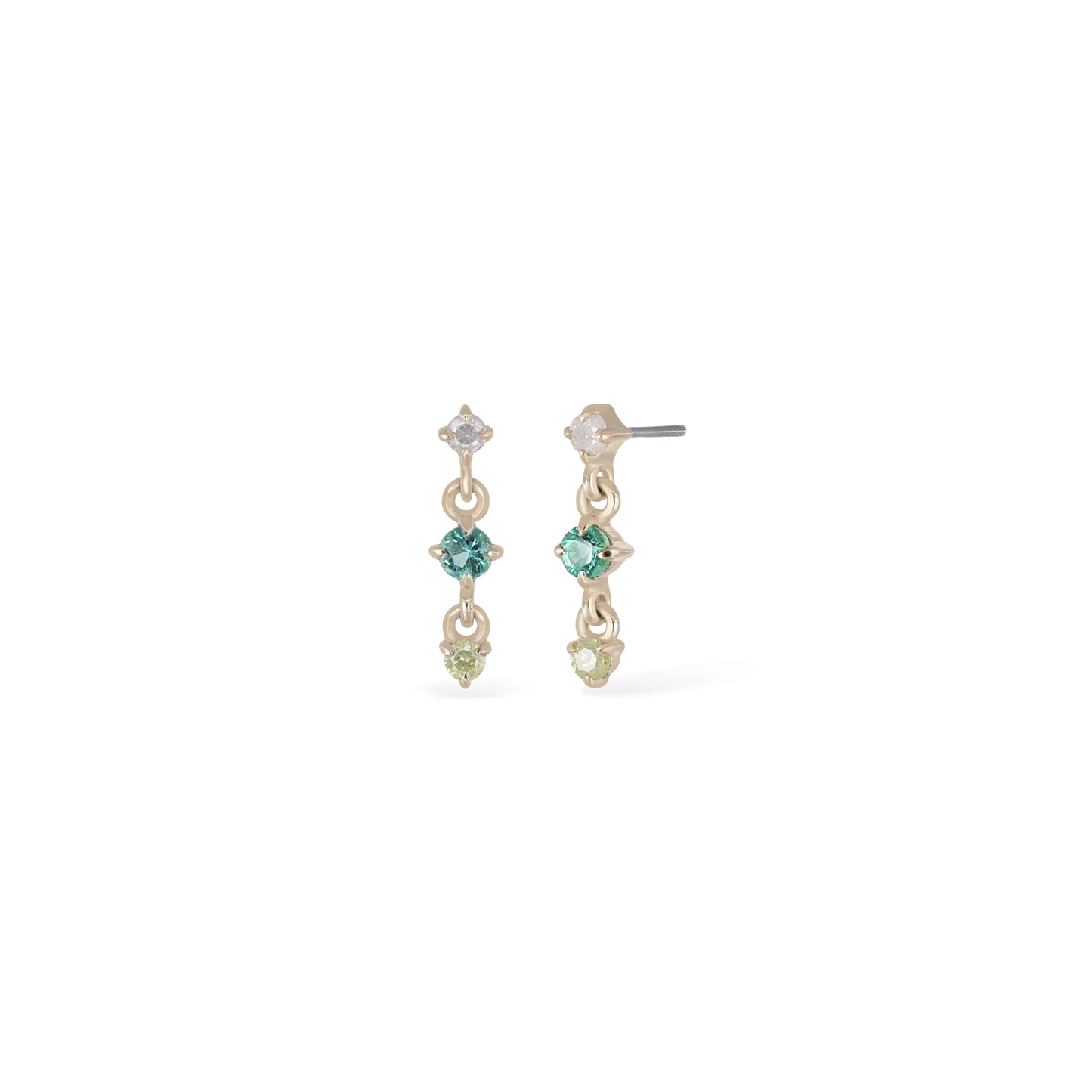 Orion • Three-Stone Drop Flat Back Stud