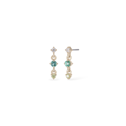 Orion • Three-Stone Drop Flat Back Stud