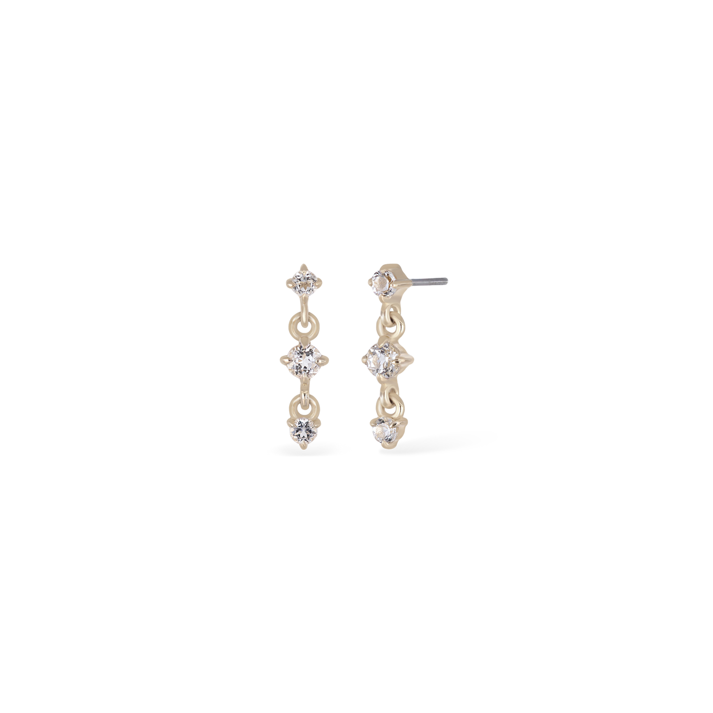 Orion • Three-Stone Drop Flat Back Stud