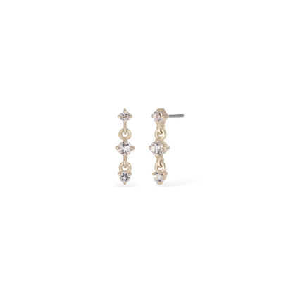 Orion • Three-Stone Drop Flat Back Stud