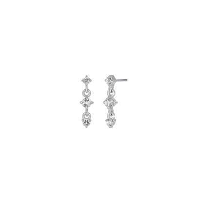 Orion • Three-Stone Drop Flat Back Stud