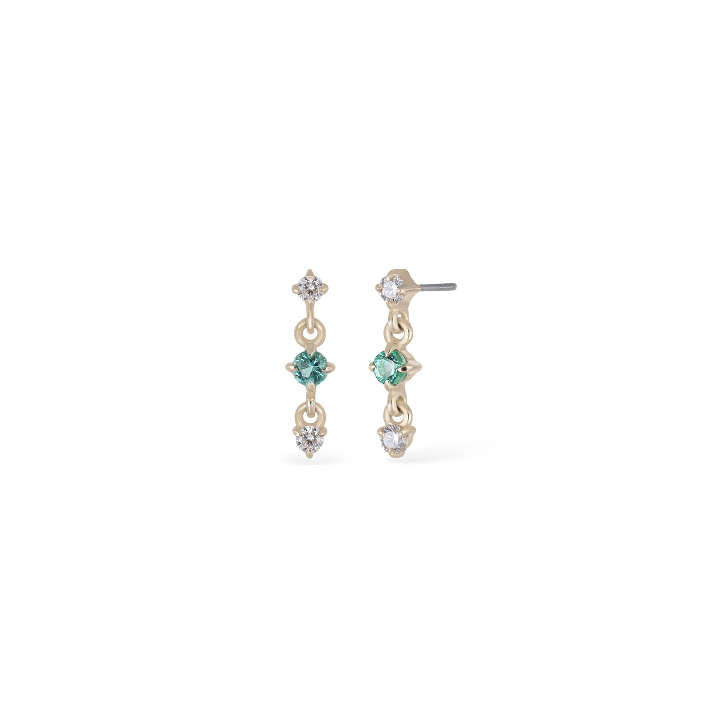 Orion • Three-Stone Drop Flat Back Stud