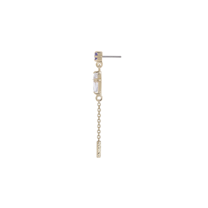 Aery • Kite Gemstone & Textured Gold Bar Drop Threadless End