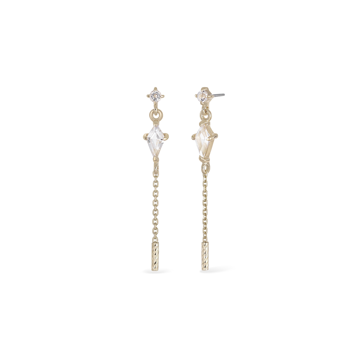 Aery • Kite Gemstone & Textured Gold Bar Drop Threadless End