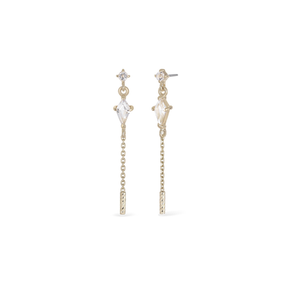 Aery • Kite Gemstone & Textured Gold Bar Drop Threadless End