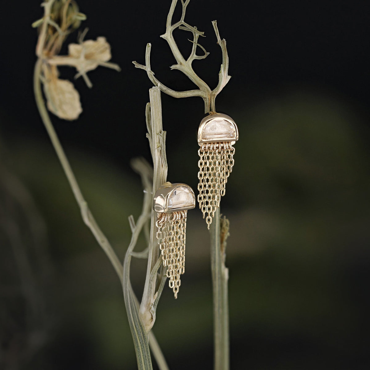 Moonjelly • Asymmetric Chain Tassel (Pair)