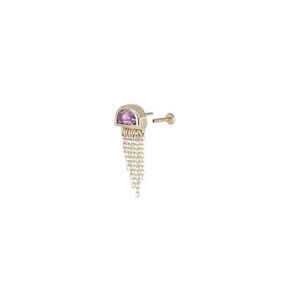 Moonjelly • Natural Gemstone Chain Tassel Flat Back Stud