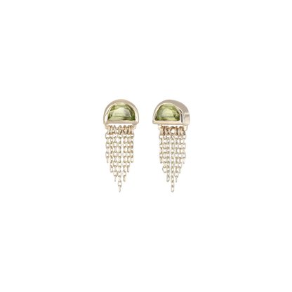 Moonjelly • Natural Gemstone Chain Tassel Flat Back Stud