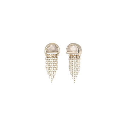 Moonjelly • Natural Gemstone Chain Tassel Flat Back Stud