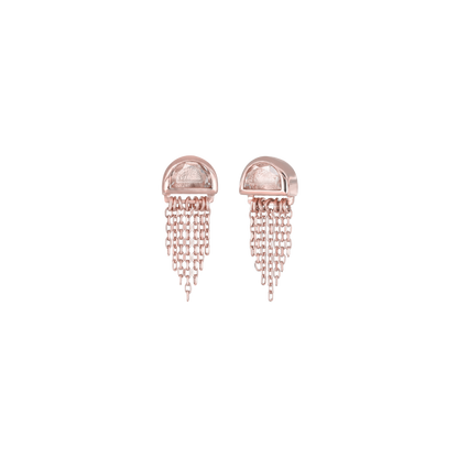 Moonjelly • Natural Gemstone Chain Tassel Flat Back Stud