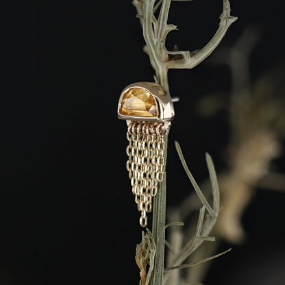 Moonjelly • Natural Gemstone Chain Tassel Flat Back Stud