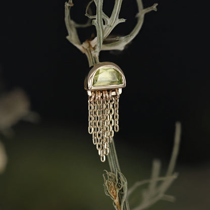 Moonjelly • Natural Gemstone Chain Tassel Flat Back Stud