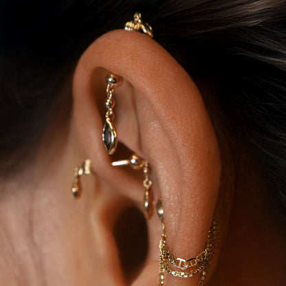 Vira • Marquise Gemstone Double Barbell Internally Threaded