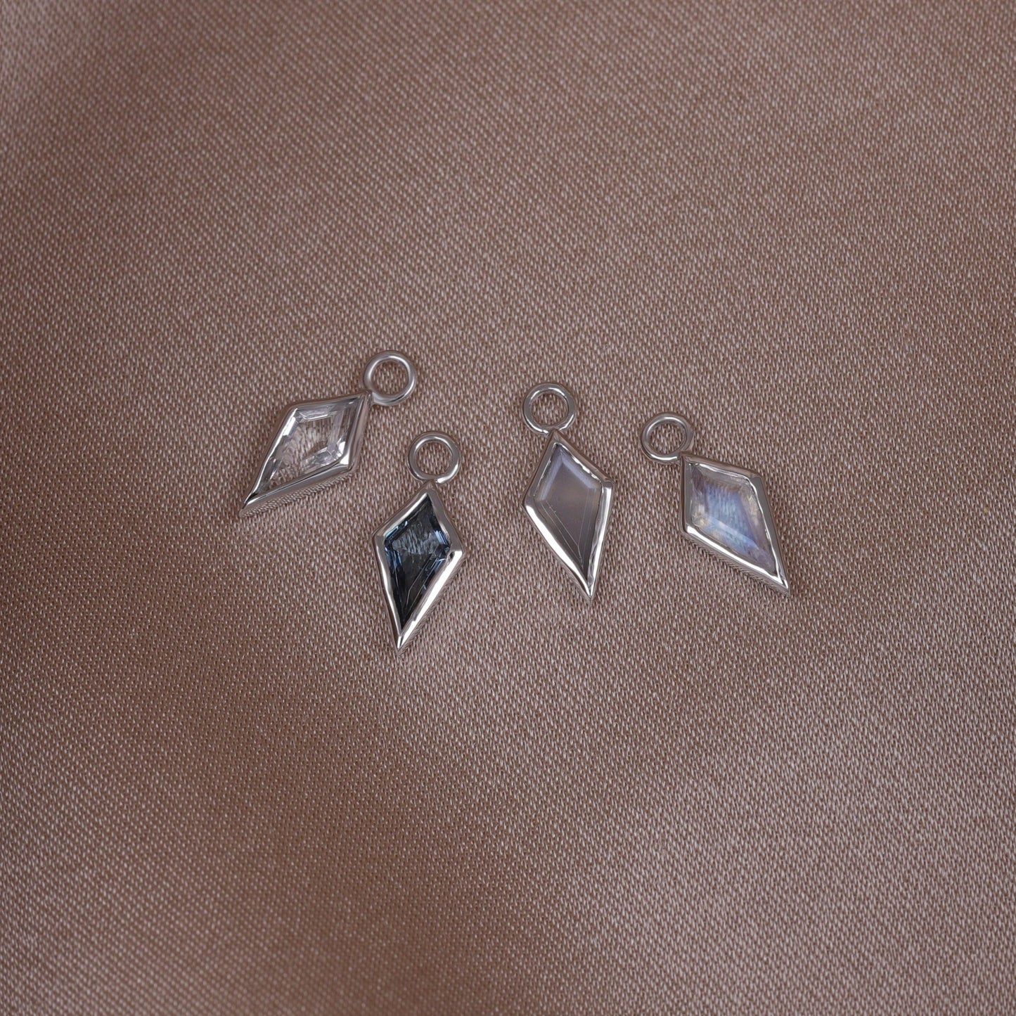 Zenith [Large] • 14K Gold Kite Gemstone Hoop Charm