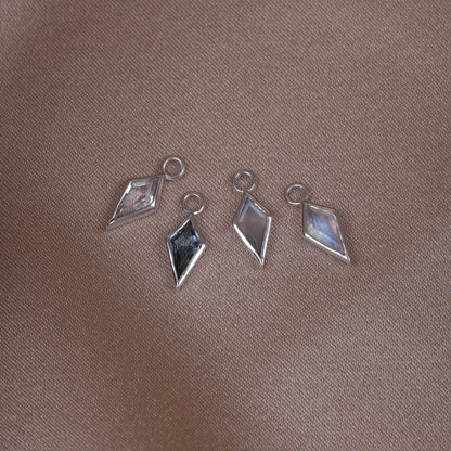 Zenith [Large] • 14K Gold Kite Gemstone Hoop Charm