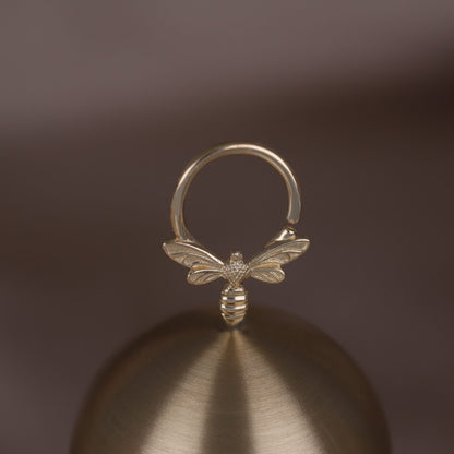 14K Gold Bee Septum Ring