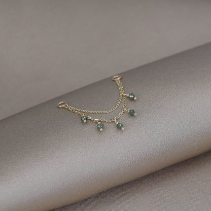 Santal • Green Diamond Beads Double Drape Chain