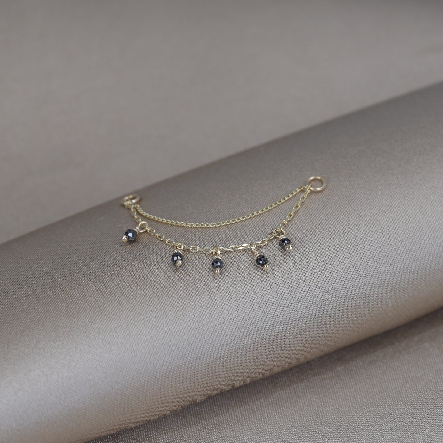 Santal • Green Diamond Beads Double Drape Chain