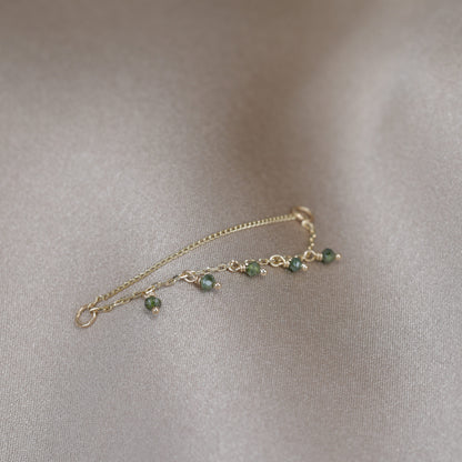 Santal • Green Diamond Beads Double Drape Chain