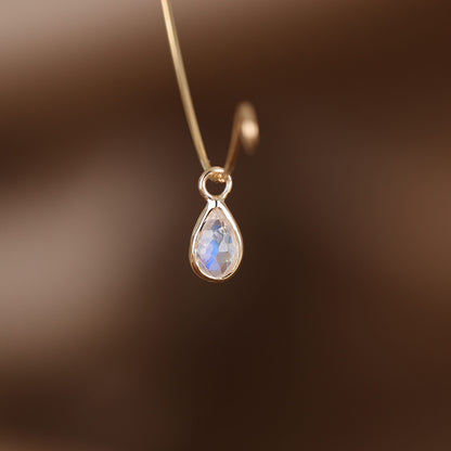 Solara • Briolette Teardrop Gemstone Hoop Charm