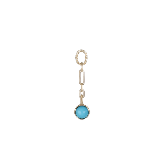 Dainty Arizona Turquoise Cabochon Chain Charm
