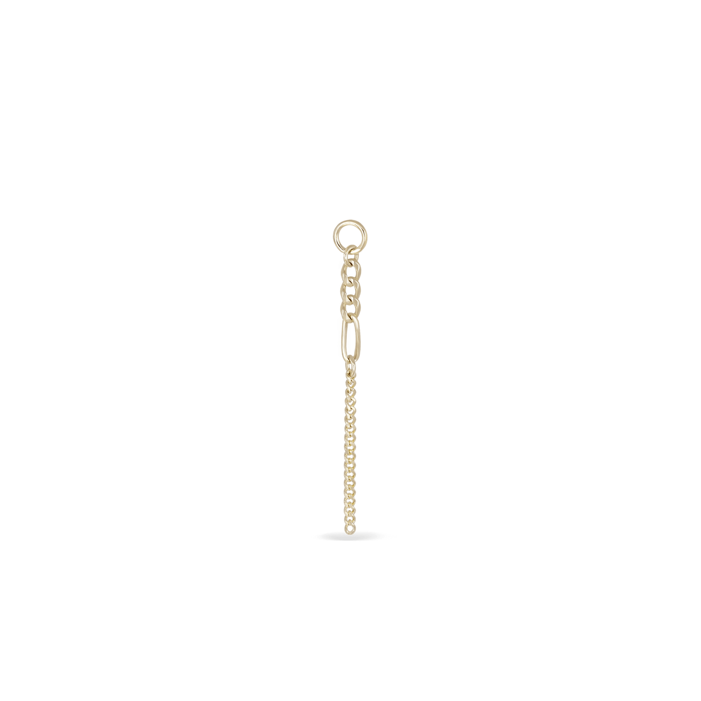 14K gold mixed-link drop chain charm