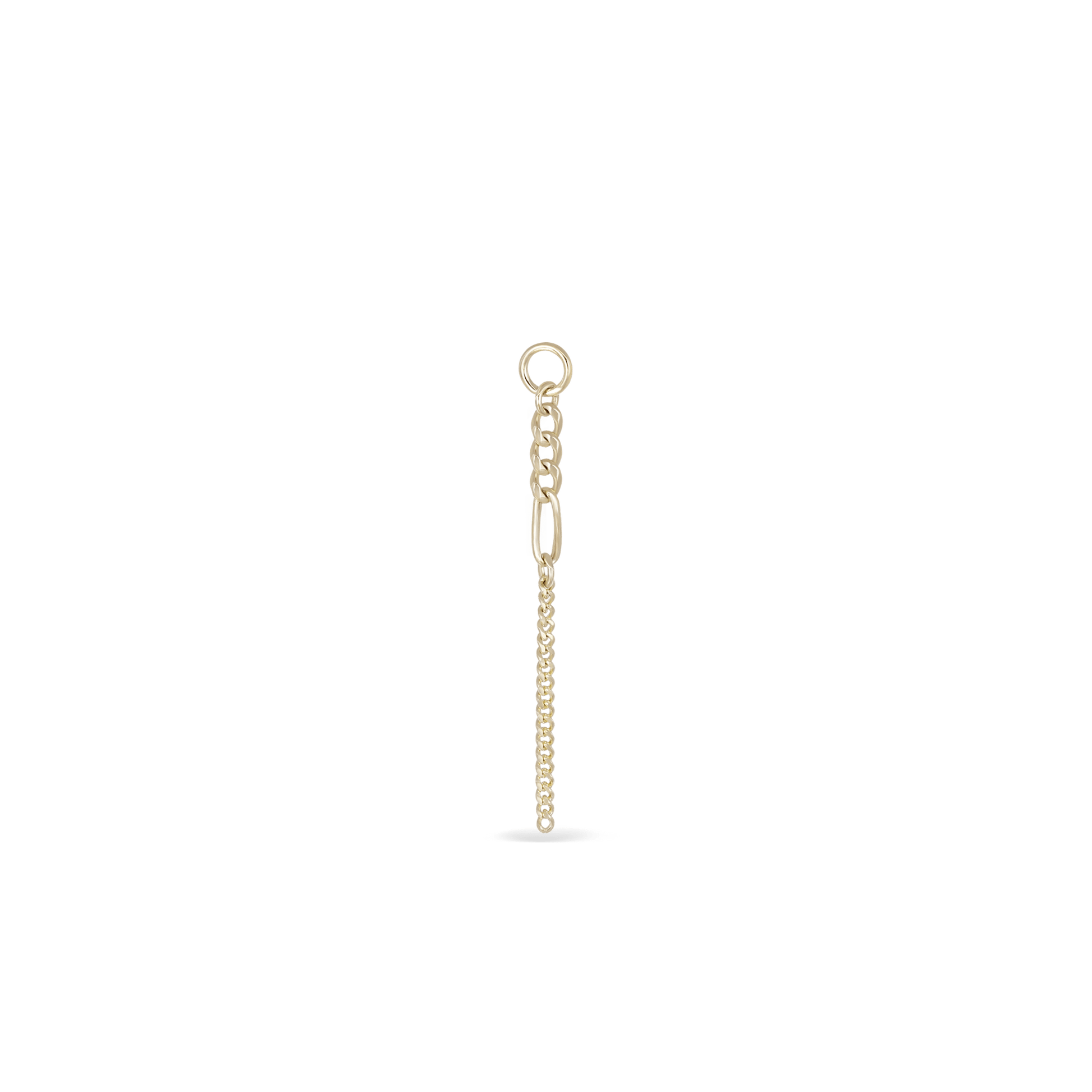 14K gold mixed-link drop chain charm