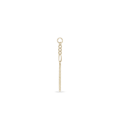 14K gold mixed-link drop chain charm