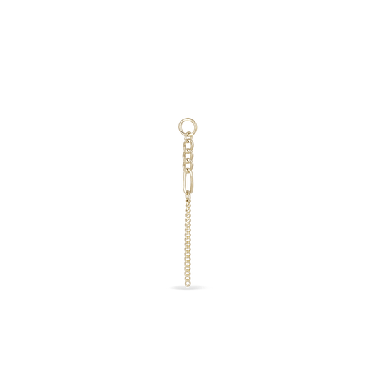 14K gold mixed-link drop chain charm