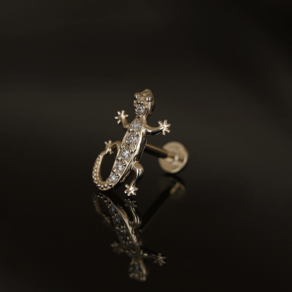 Diamond-Set Lizard • Internally Threaded