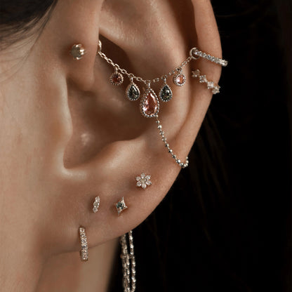 Blossom • Tiny Icy Floral Diamond Threadless End