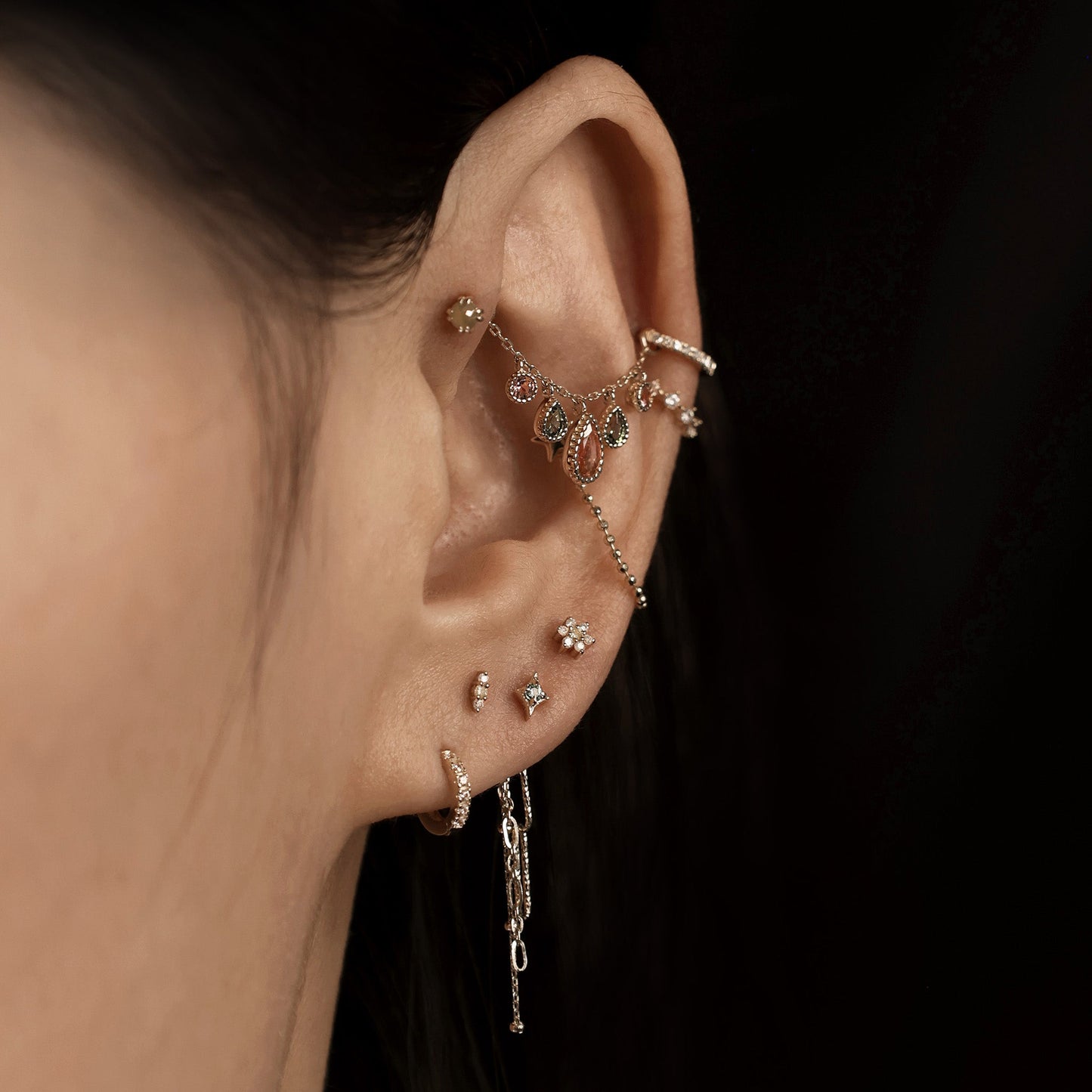 Blossom • Tiny Icy Floral Diamond Threadless End