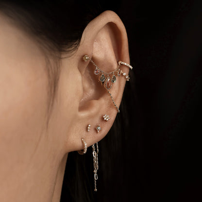 Blossom • Tiny Icy Floral Diamond Threadless End