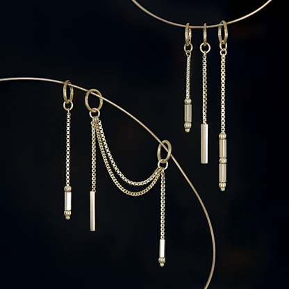 Parallel • 14K Gold Double Chain Attachement