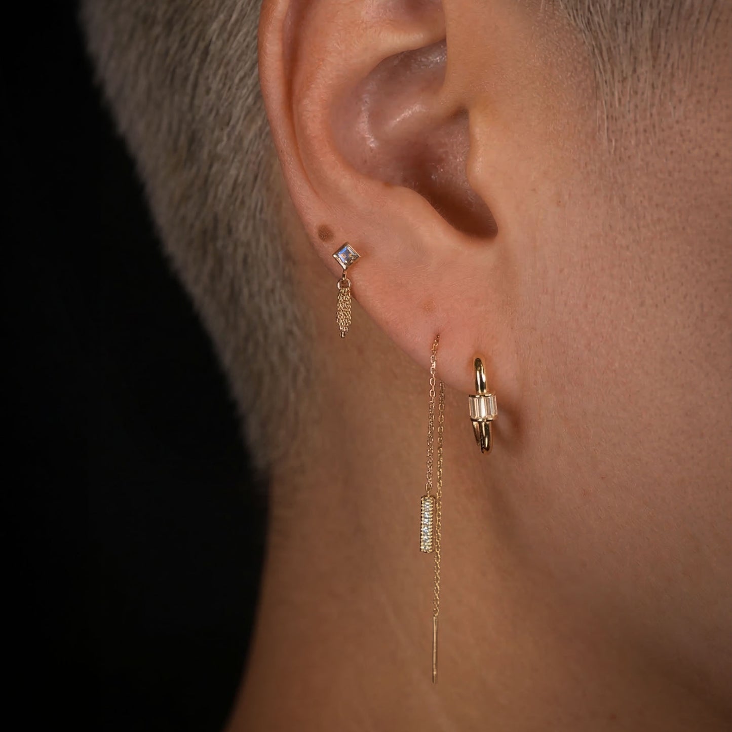 Miel • Natural Gemstone 5 Curb Chain Tassel