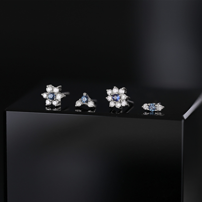 Aster • Tiny Icy Floral Diamond Threadless End