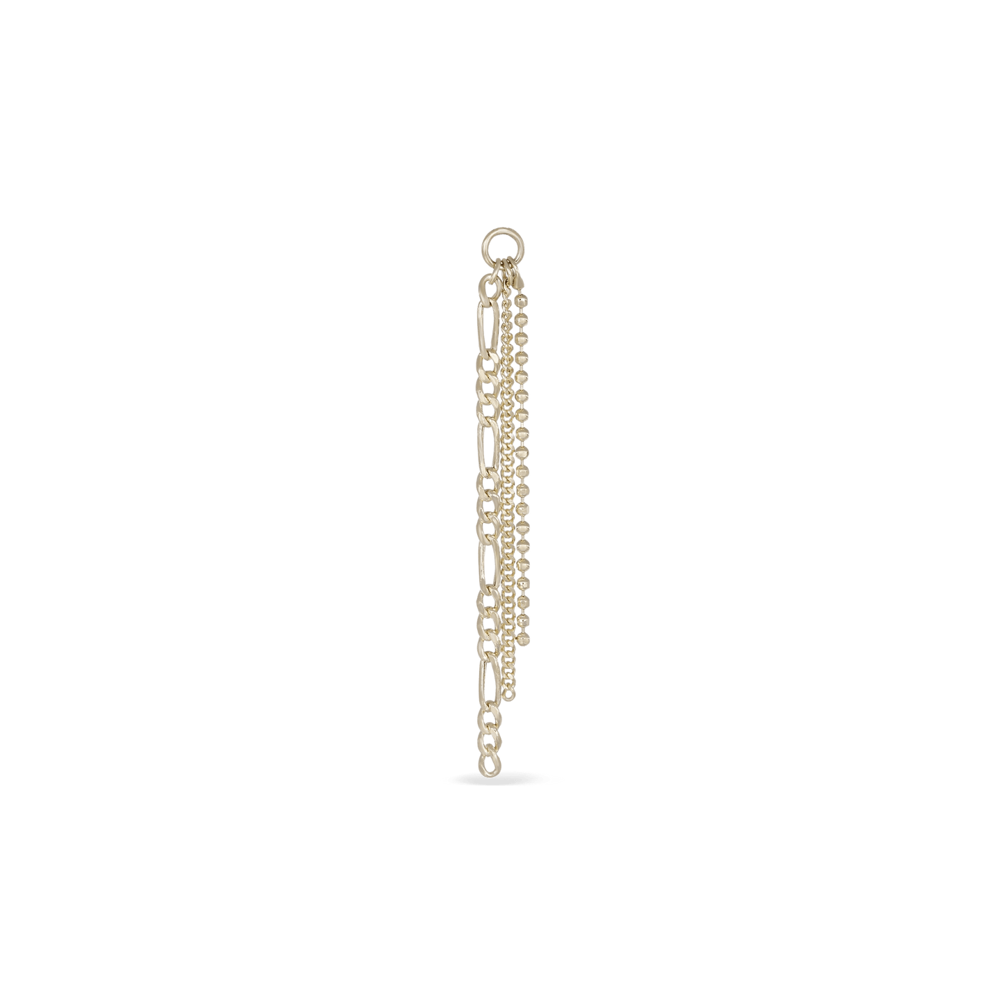 14K gold triple mixed chain charm