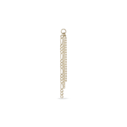14K gold triple mixed chain charm