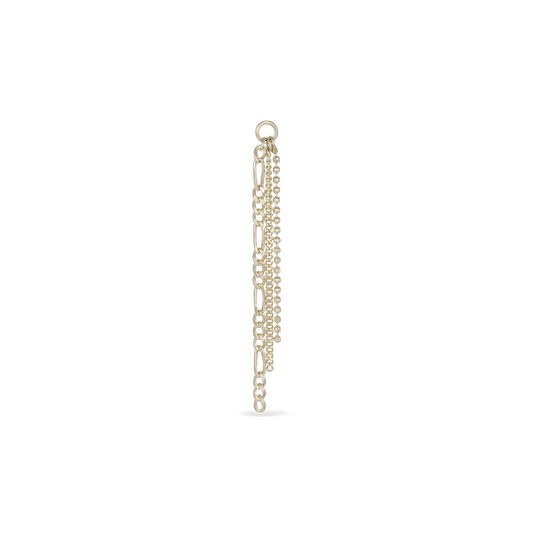 14K gold triple mixed chain charm