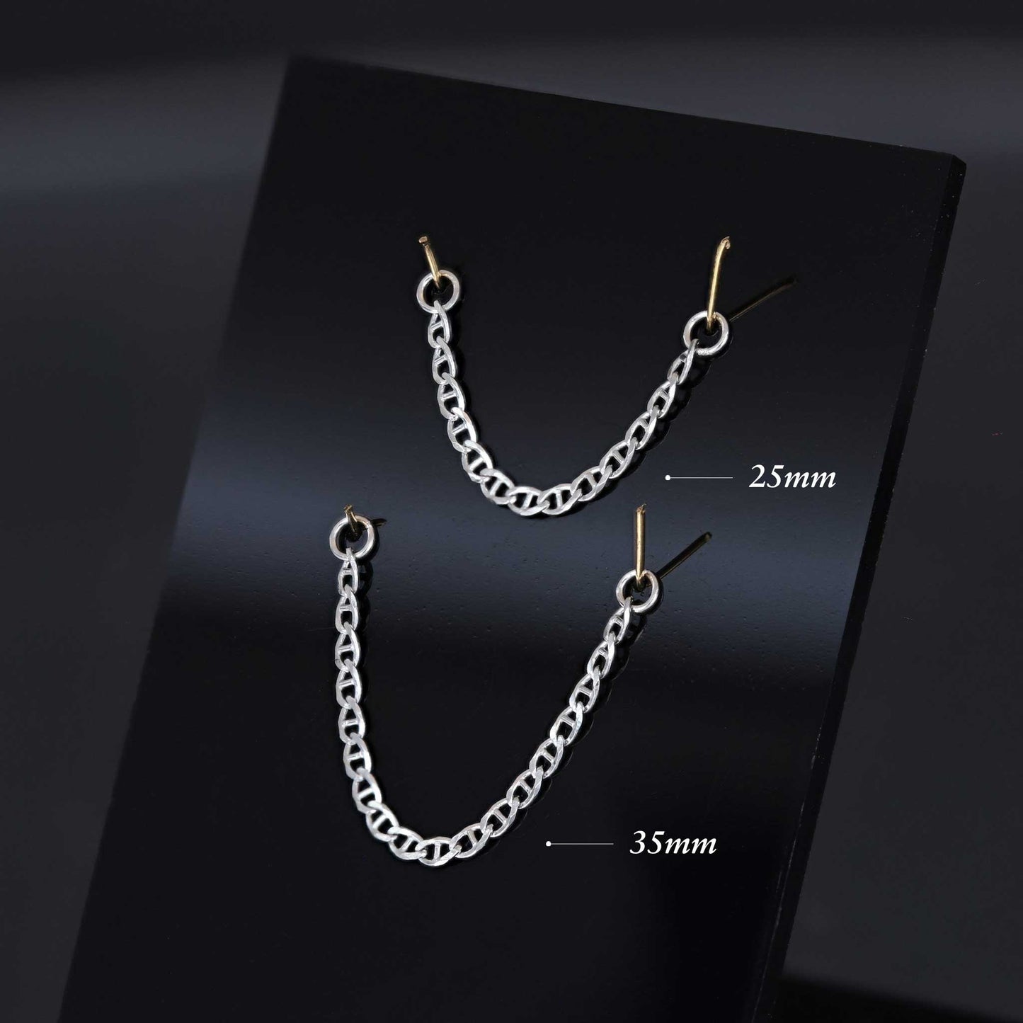 Comparing a 25mm chain attachment and a 35mm chain attachment