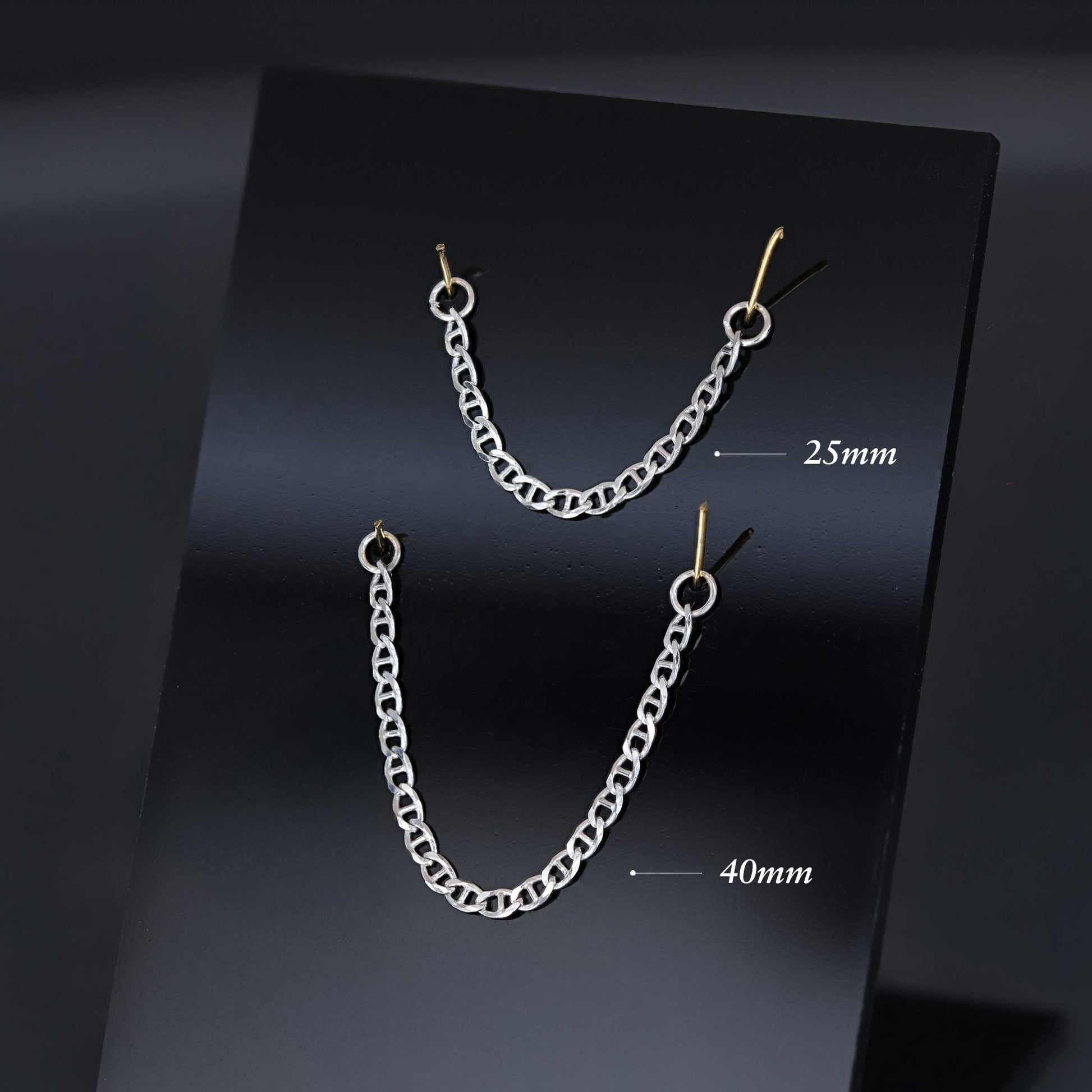 Comparing a 25mm chain attachment and a 40mm chain attachment