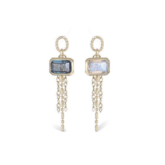 B2B Exclusive • Emerald-Cut Charm with Draped Tassel Chains