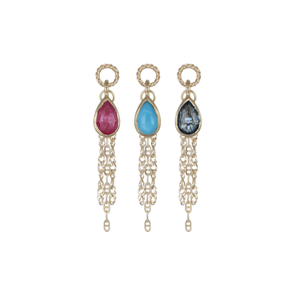 Limited • Tear-Drop Charm with Draped Tassel Chains
