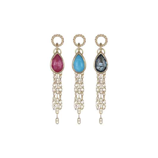 Limited • Tear-Drop Charm with Draped Tassel Chains